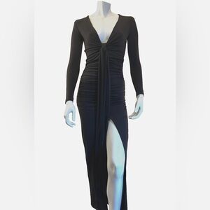 Susana Monaco Black Long Sleeve Dress with Front Knot